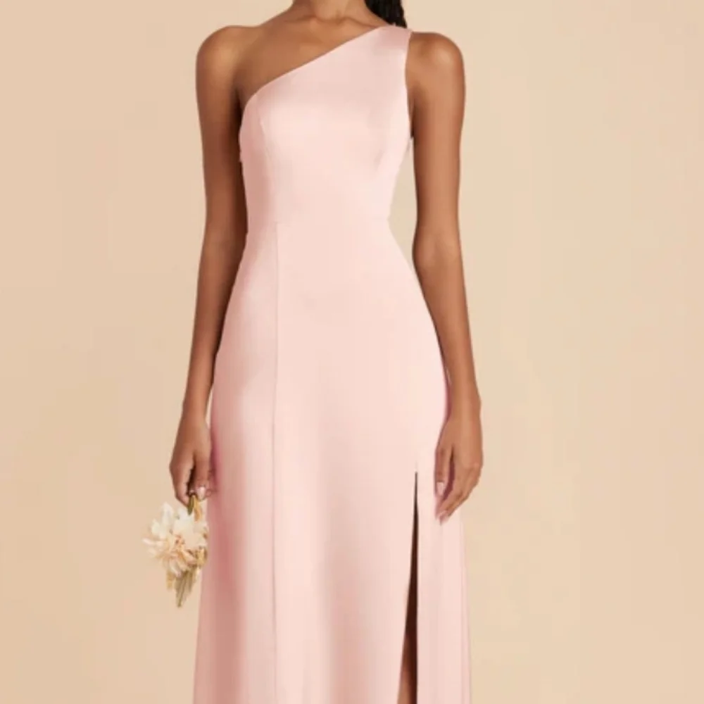 Birdy Grey One-Shoulder Blush Pink Evening Gown - Picture 1 of 5